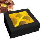 Caja Inodoce Negra con ventana 14,5 x 5,5 cm