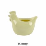 Jarrón de cerámica con forma de pollo amarillo (18 x 14 cm)