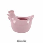 Jarrón de cerámica Pollo rosa 18x14cm