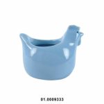 Jarrón de cerámica Pollo Azul 12x10cm