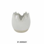 Jarrón de cerámica color crema 11x10cm