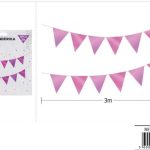 Bandera de fiesta rosa brillante de 3 m