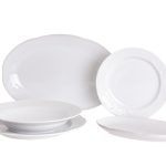 Plato llano de porcelana con relieve 27cm