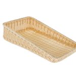 Cesta inclinada rectangular PP natural 40x30x4x10 cm