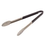 Pinzas para barbacoa de acero inoxidable con funda de vinilo de 30 cm