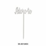 Adorno de MDF blanco Te amo 9x12cm