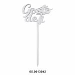 Adorno de MDF blanco "Te amo" 11x18cm