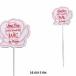 Adorno de MDF rosa Una flor Madre 14cm