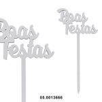 Adorno de MDF Felices Fiestas 10x20cm