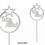 Adorno navideño de MDF con estrella (10 x 20 cm)