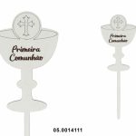 Adorno de MDF blanco para Primera Comunión de 16 cm