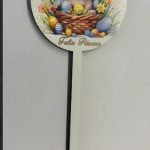 Adorno de MDF Conejo de Pascua Feliz 13cm