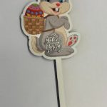 Adorno de MDF Conejo de Pascua Feliz 15cm