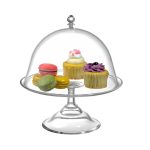 Plato acrílico para tarta con soporte y tapa 26x28cm