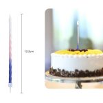 Vela de colores retorcida 12,5cm 6 piezas.