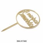 Adorno acrílico dorado Mi Comunión 1