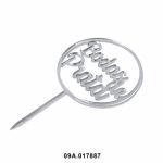 Adorno para boda de acrílico plateado de 10 x 16 cm