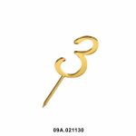 Adorno acrílico dorado nº3 10cm