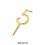 Adorno acrílico dorado nº5 10cm