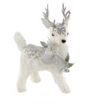 Rena de Natal Branca 19x26cm