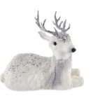 Rena de Natal Branca 19x20cm