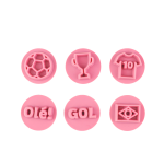 Kit de sellos de fútbol 2cm 7 piezas.