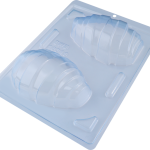 Molde de concha para discos de huevo de chocolate, 60 g, 3 piezas