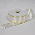 Cinta Blanca con Hilo Dorado 5cm x 100 Metros
