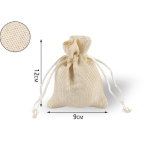 Bolsa de regalo de arpillera dorada 12x9cm 3 piezas.