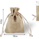 Bolsa de arpillera dorada de 10 x 15 cm, paquete de 2