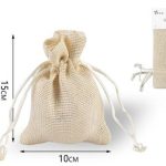 Bolsa de arpillera perlada de 10 x 15 cm, paquete de 2