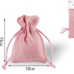 Bolsa de arpillera rosa 10x15cm Paquete de 2