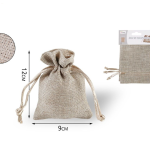 Bolsa de regalo de arpillera plateada 12x9cm 3 piezas.