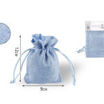 Bolsa de regalo de arpillera azul 12x9cm 3 piezas.