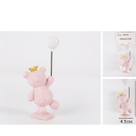 Oso rosa con globo de 7 cm