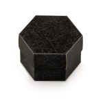 Caja hexagonal negra de 80 x 55 mm