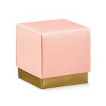 Caja de cartón con flores rosas 70x70x70mm