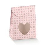 Caja de cartón rosa con corazón 60x35x80mm