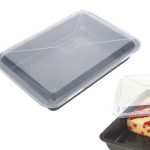 Bandeja honda con tapa de plástico 33x23cm