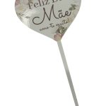 Adorno de corazón de MDF Feliz Día de la Madre 6x12cm