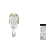 Espejo vintage de resina blanca de 18,5 x 8 cm