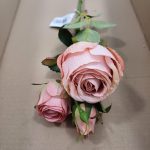 Tallo de rosa salmón C/3 45cm