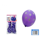 Globos morados con puntos blancos 30cm 5uds