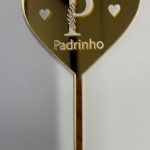 Adorno de corazón acrílico dorado "Te gusto"