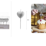 Velas de corazón de plata (5 unidades)