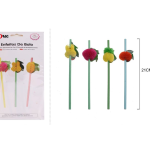 Pajitas de papel de fresa (6 unidades)