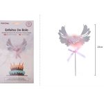 Adorno de corazón con alas de 22 cm