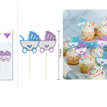 Adorno para Baby Shower 13,3 cm 4 piezas.