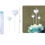 Vela Corazón Blanca 4cm 3uds
