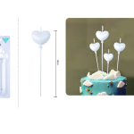 Vela Corazón Blanco 3cm 4 uds